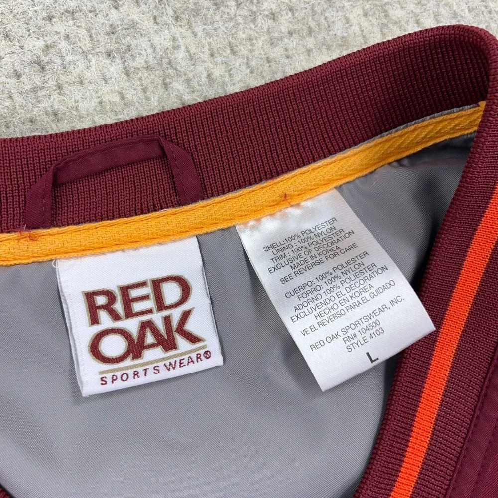 Virginia Teck Hokies Jacket Vest Men Large Pullover Windbreaker Golf‎ Y2K Maroon